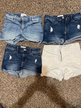 Abercrombie Kids Mid-Rise Denim Shorts - Light Blue, Dark Blue, Indigo & White
